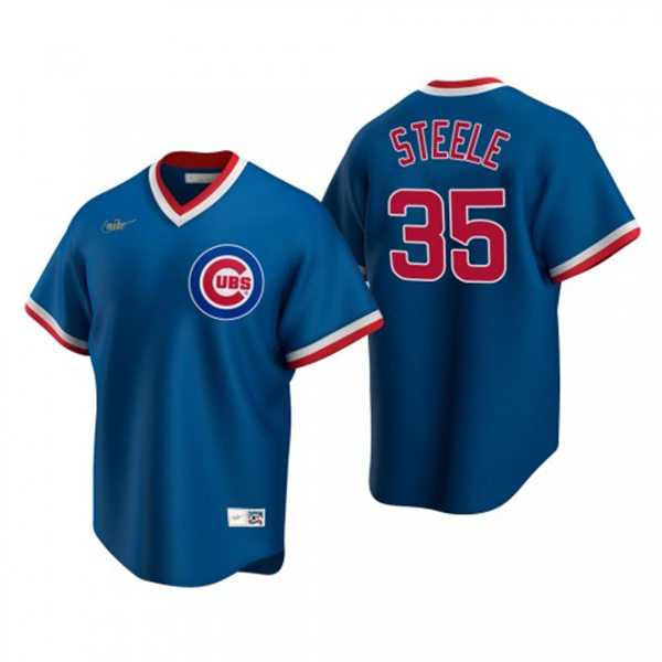 Men%27s Chicago Cubs #35 Justin Steele Nike Royal Pullover Cooperstown Jersey Dzhi->chicago cubs->MLB Jersey